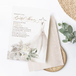 White Flowers Pampas Grass Greenery Bridal Shower 招待状<br><div class="desc">Pampas grass,  white flowers,  sage green greenery elegant wedding dress bridal shower invitations</div>