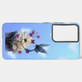 White Flowers phone case Samsung Galaxyケース (左側面)