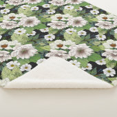 White Flowers Sherpa Blanket シェルパブランケット (3/4)
