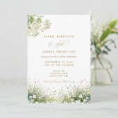 White Flowers Spring Wedding Invitation  招待状 (スタンド正面)