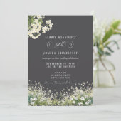 White Flowers Spring Wedding Invitation  招待状 (スタンド正面)