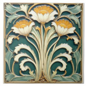 White Flowers with Yellow Pistils タイル (正面)