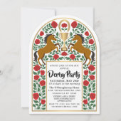 White Folk Horse Racing Derby Day Party Arch 招待状 (正面)