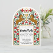 White Folk Horse Racing Derby Day Party Arch 招待状 (スタンド正面)