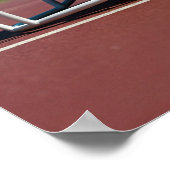 White Football Helmet on Court Line ポスター (角)