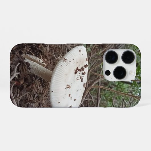 White Forest Mushroom Aesthetic Phone Case iPhoneケース (裏面横)