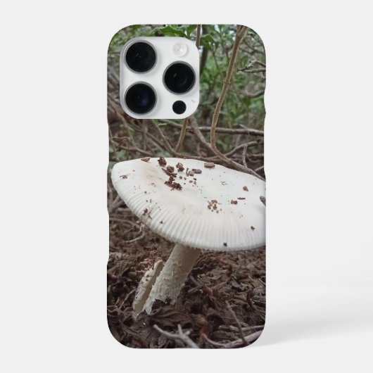 White Forest Mushroom Aesthetic Phone Case iPhoneケース (裏面)