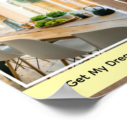 White Frame Photos Vision Board ポスター (角)