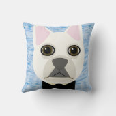 White French Bulldog, Blue クッション (裏面)