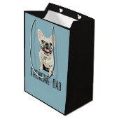 White French Bulldog, Frenchie Dad ミディアムペーパーバッグ (裏面アングル)