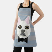 White French Bulldog, Stripes エプロン (インサイチュ)