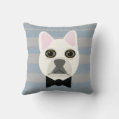 White French Bulldog, Stripes クッション (裏面)