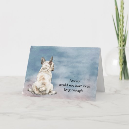 White French Bulldog Sympathy Card シーズンカード (正面)
