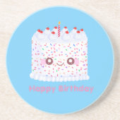 White Frosting Sprinkle Birthday Cake コースター (正面)