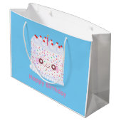 White Frosting Sprinkle Birthday Cake ラージペーパーバッグ (裏面アングル)