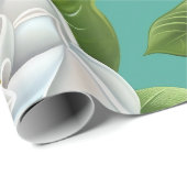 White gardenia flowers ラッピングペーパー (ロールコーナー)