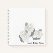 White Gardenia Flowers on White ノートブック (正面)