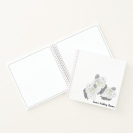 White Gardenia Flowers on White ノートブック