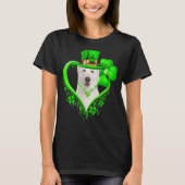 WHITE German Shepherd DogSt patricks day恋人Ir Tシャツ (正面)