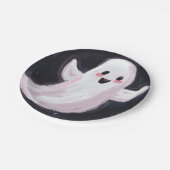 White Ghost Cute Halloween Party ペーパープレート (アングル)