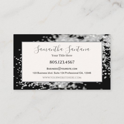 White Glitter Spill 名刺 (裏面)