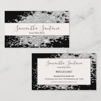 White Glitter Spill 名刺