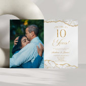 White Gold Agate 10th Wedding Anniversary Party 招待状