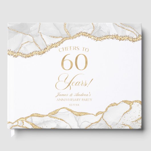 White Gold Agate 60th Wedding Anniversary Party ゲストブック (正面)