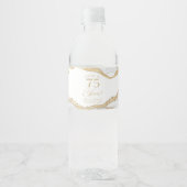White Gold Agate 75th Wedding Anniversary Party ペットボトルラベル (正面)
