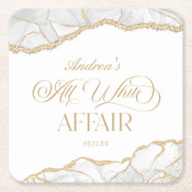 White Gold Agate All White Affair Birthday Party