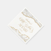 White Gold Agate All White Affair Birthday Party スタンダードカクテルナプキン (角)
