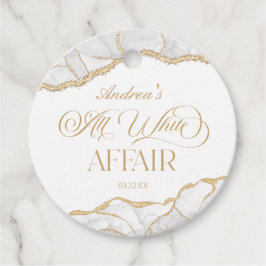 White Gold Agate All White Affair Birthday Party フェイバータグ