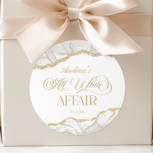 White Gold Agate All White Affair Birthday Party