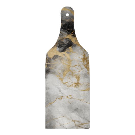 White, Gold and Black Luxury Marble Elegant カッティングボード (正面)
