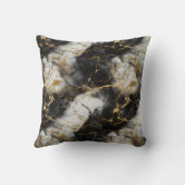 White, Gold and Black Luxury Marble Elegant クッション (裏面)