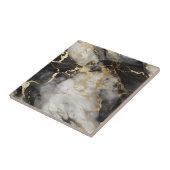 White, Gold and Black Luxury Marble Elegant タイル (側面)