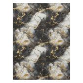 White, Gold and Black Luxury Marble Elegant テーブルクロス (正面)