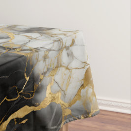 White, Gold and Black Luxury Marble Elegant テーブルクロス