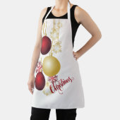White, Gold and Red Christmas Party エプロン (インサイチュ)