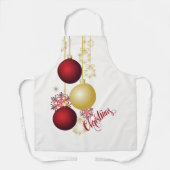 White, Gold and Red Christmas Party エプロン (正面)