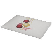 White, Gold and Red Christmas Party カッティングボード (角)