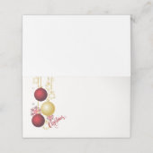 White, Gold and Red Christmas Party プレイスカード (外部開封)