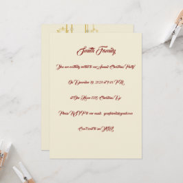 White, Gold and Red Christmas Party 招待状
