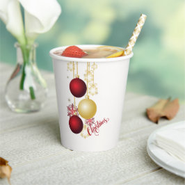 White, Gold and Red Christmas Party 紙コップ