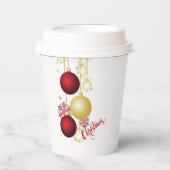 White, Gold and Red Christmas Party 紙コップ (正面)