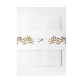 white & gold botanical frame monogram wedding 招待状ベリーバンド (正面例)