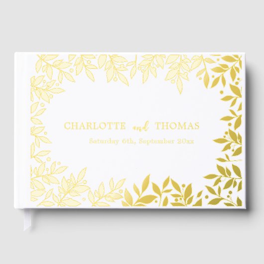 White gold botanical wedding  ゲストブック (正面)