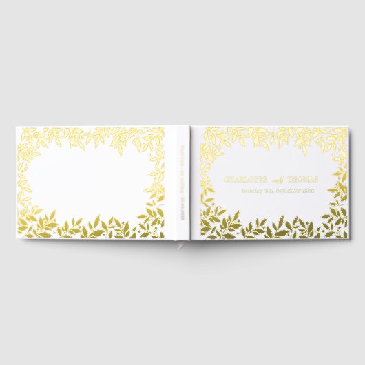 White gold botanical wedding  ゲストブック (全面)