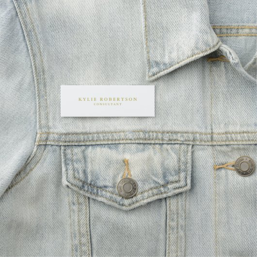 White & Gold Colors Professional Trendy Plain 名札 (インサイチュ)
