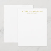 White Gold Colors Professional Trendy Plain Paper 出欠カード (正面/裏面)